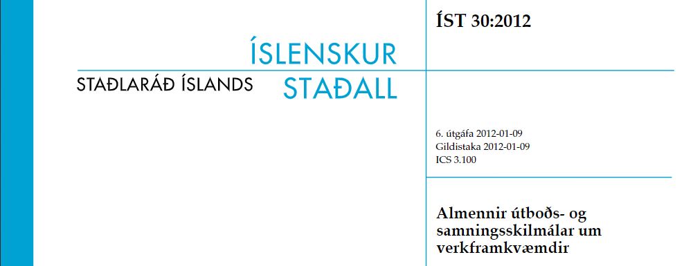 ÍST 30:2012 og Lestur útboðsgagna